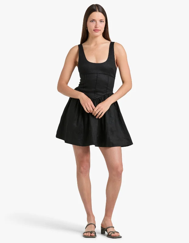 One Shoulder Mini Dresses-Tiggy Mini Dress - Black