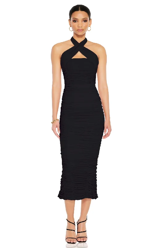 Sleeveless Midi Dresses-Nookie Monroe Midi Dress - Black