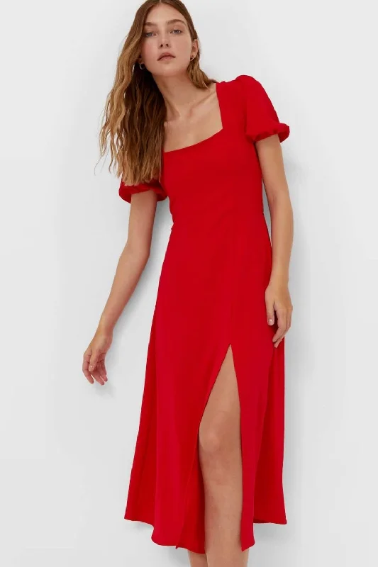 Trendy Summer Midi Dresses-Midi-Jurk Met Rug Dress