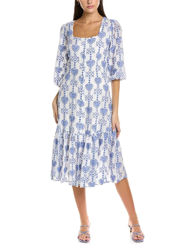 Denim Vintage Midi Dresses-Johnny Was Jade Beau Midi Dress