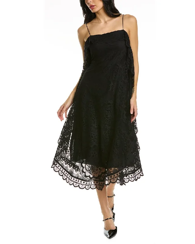 Trendy Boho Midi Dresses-Rebecca Taylor Doily Lace Midi Dress