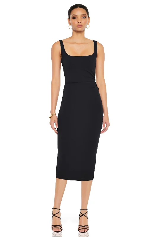 Elegant Party Midi Dresses-Nookie Glory Midi Dress - Black