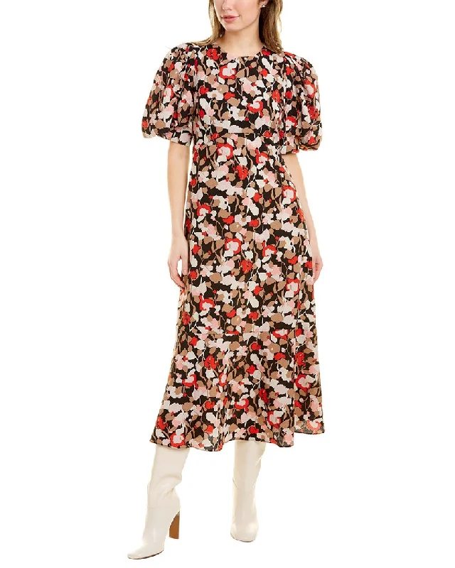 Beach Midi Dresses-Ted Baker Helgi Floral Seersucker Midi Dress