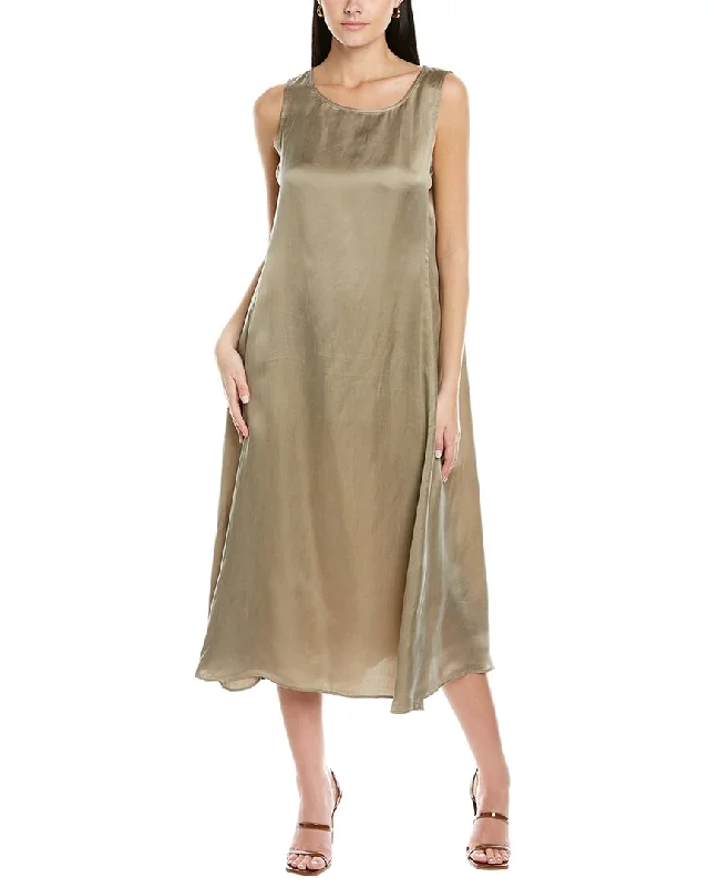 Silver Club Midi Dresses-EILEEN FISHER Ballet Neck Midi Dress