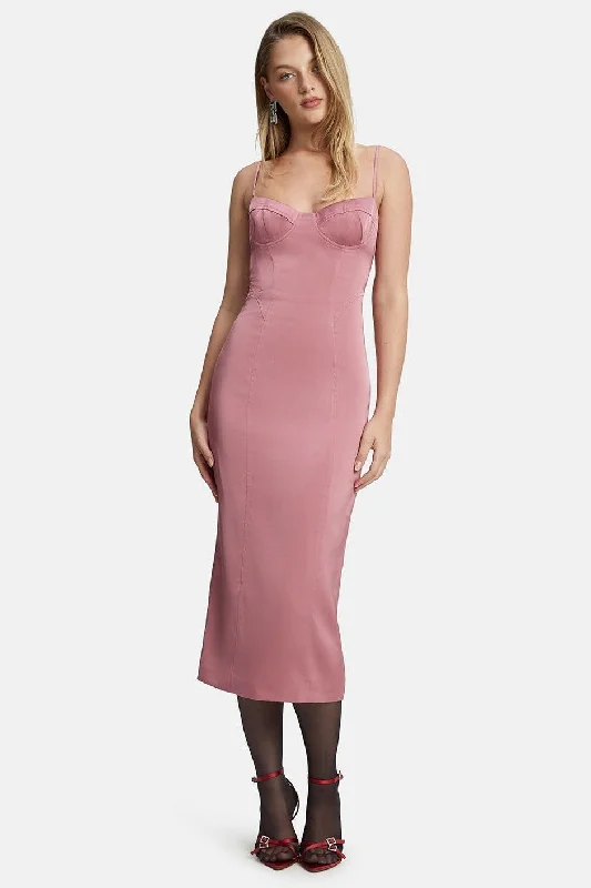 Sexy Beach Midi Dresses-Landon Structured Midi Dress - Mauve