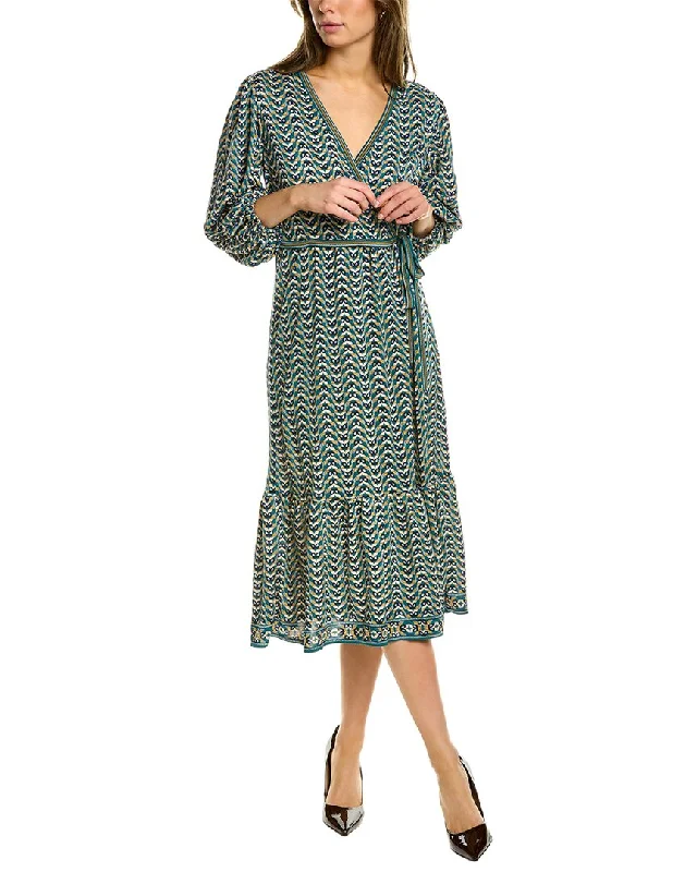 Polka Dot Formal Midi Dresses-Max Studio Wrap Midi Dress