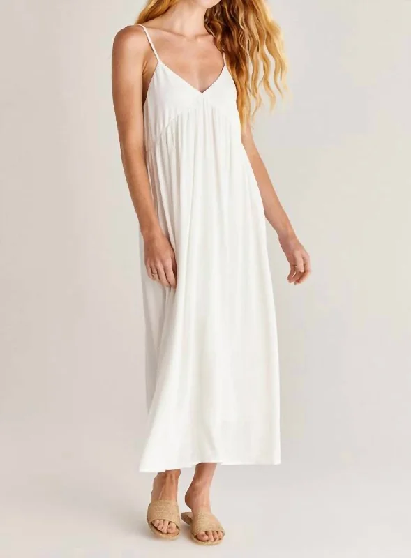 High Neck Boho Midi Dresses-Atlas Midi Dress in White