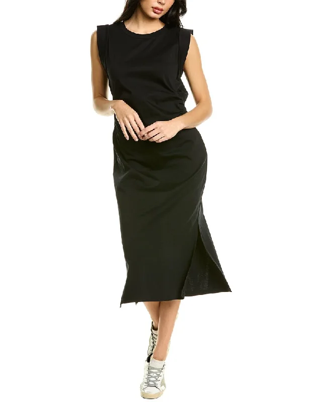 High Neck Winter Midi Dresses-Vince Waist Tie Midi Dress