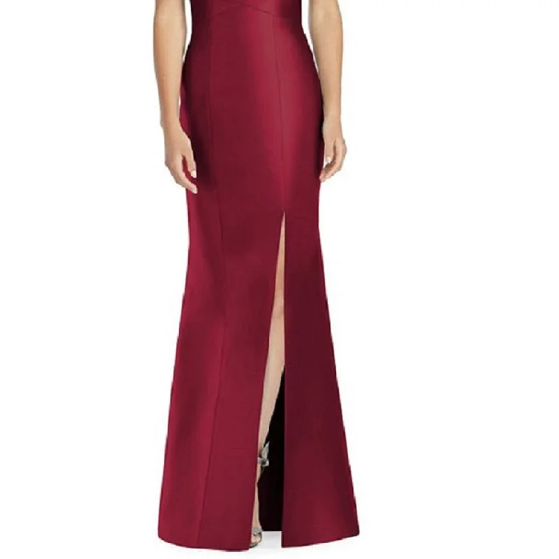 Cheap Sleeveless Evening Dress-Alfred Sung Women's Satin A Line Gown Red Size 10