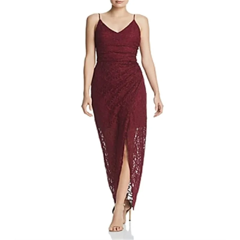 Red Evening Dress-Aqua Women's Glitter Lace Gown Red