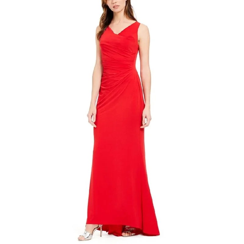 Formal Black Evening Dress-Calvin Klein Women's Draped Cowlneck Gown Medium Red Size 4