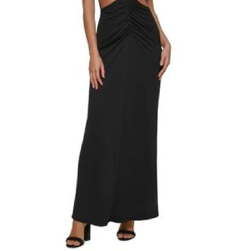 Short Silver Evening Dress-Calvin Klein Women's Scuba Crepe Cutout Gown Black Size 8