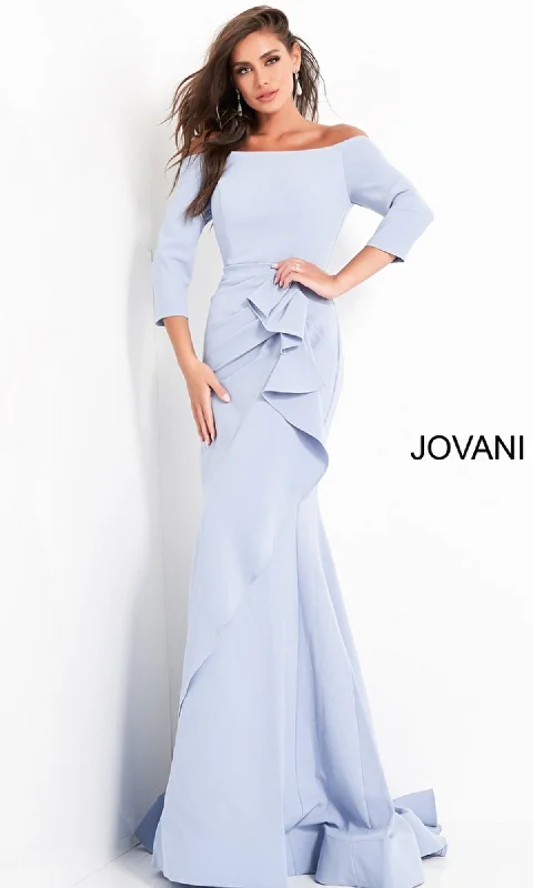 Striped White Maxi Dresses-Formal Long Dress 00446 by Jovani