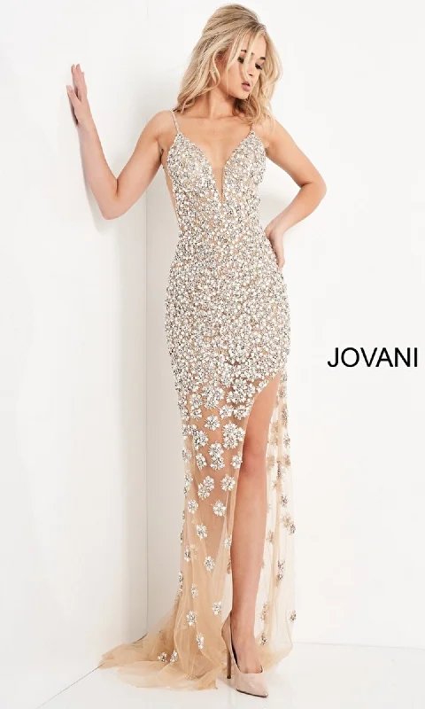 Leather Backless Maxi Dresses-Formal Long Dress 02492 by Jovani