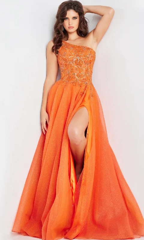 Leather Orange Maxi Dresses-Formal Long Dress 25688 by Jovani