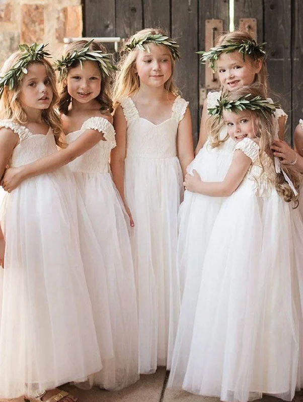 Silver Club Maxi Dresses-Straps flower Girl Dresses Long