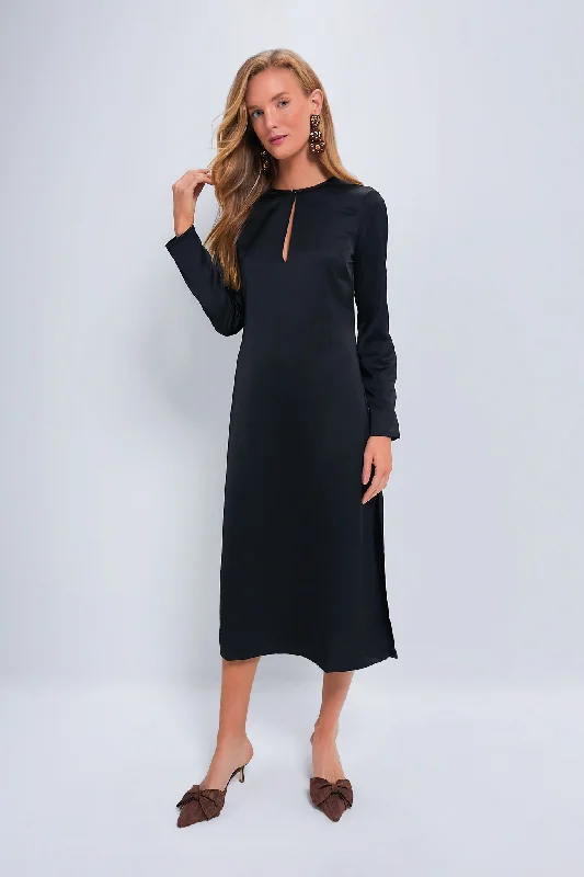 Elegant Casual Maxi Dresses-Black Isabel Longsleeve Dress