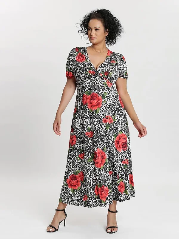 Cheap Formal Maxi Dresses-Ditsy Floral Long Dress