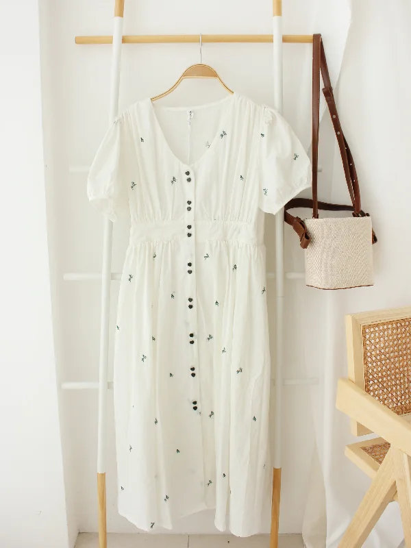 Teens Boho Maxi Dresses-KAY WHITE DAISY LONG DRESS