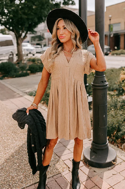 Sexy Summer Maxi Dresses-Long Weekend Wonderful Shift Dress In Warm Taupe