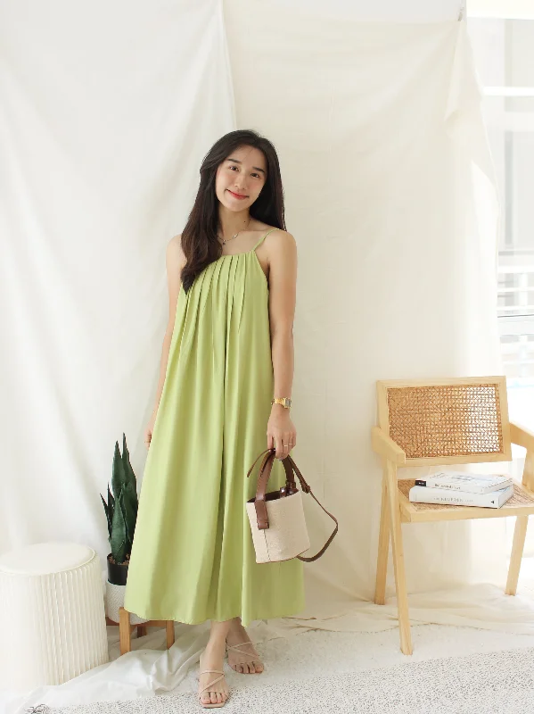 Backless Beach Maxi Dresses-Seira Pleat Long Dress