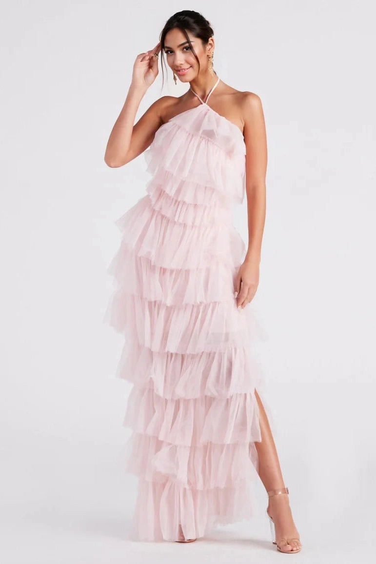 Floral Club Maxi Dresses-Alexandra Formal Tulle Long Dress