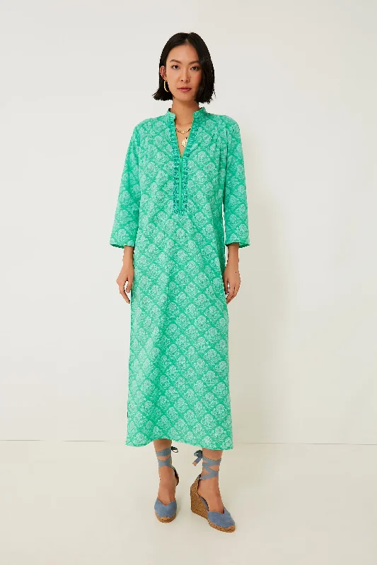 Work Grey Maxi Dresses-Green Lauren Clorinda Long Kurta