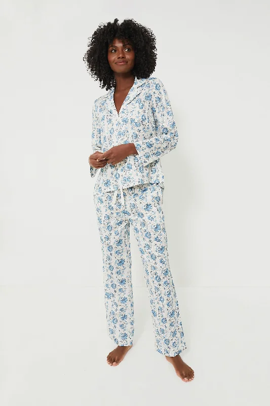 Striped Maxi Dresses-Joconde Long Pajama Set