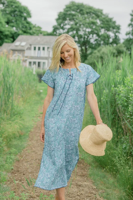 Petite Maxi Dresses-Safari Toile Long Caftan