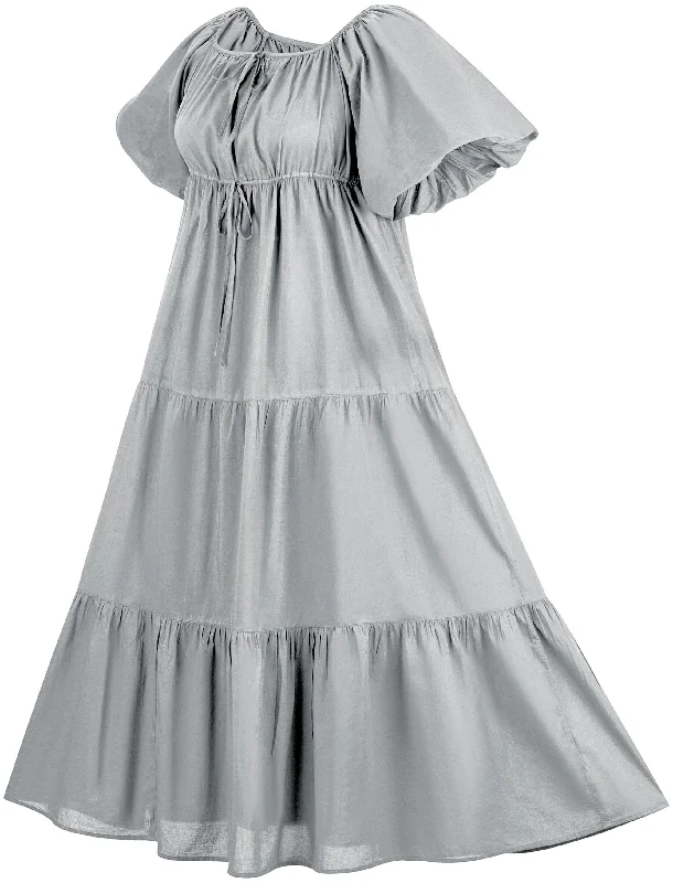 Petite Party Maxi Dresses-Belle Maxi Chemise Limited Edition Silver Pewter