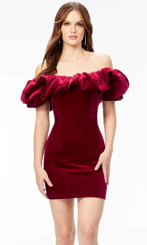 Ashley Lauren 4528 - Off Shoulder Ruffle Cocktail Dress