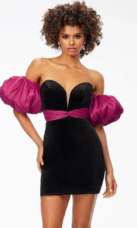 Ashley Lauren 4559 - Puffed Off-Shoulder Cocktail Dress